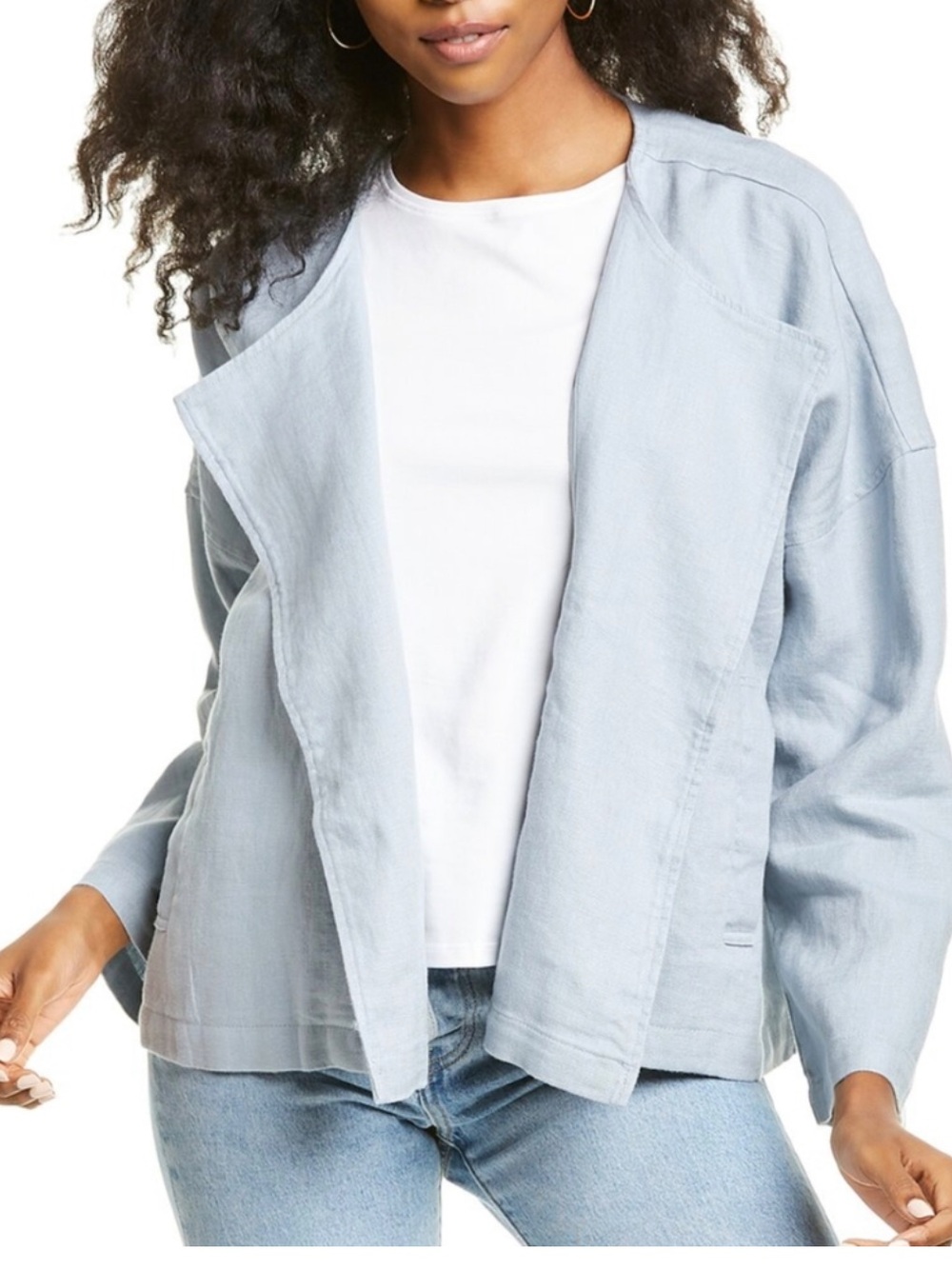 Eileen Fisher boxy linen blazer